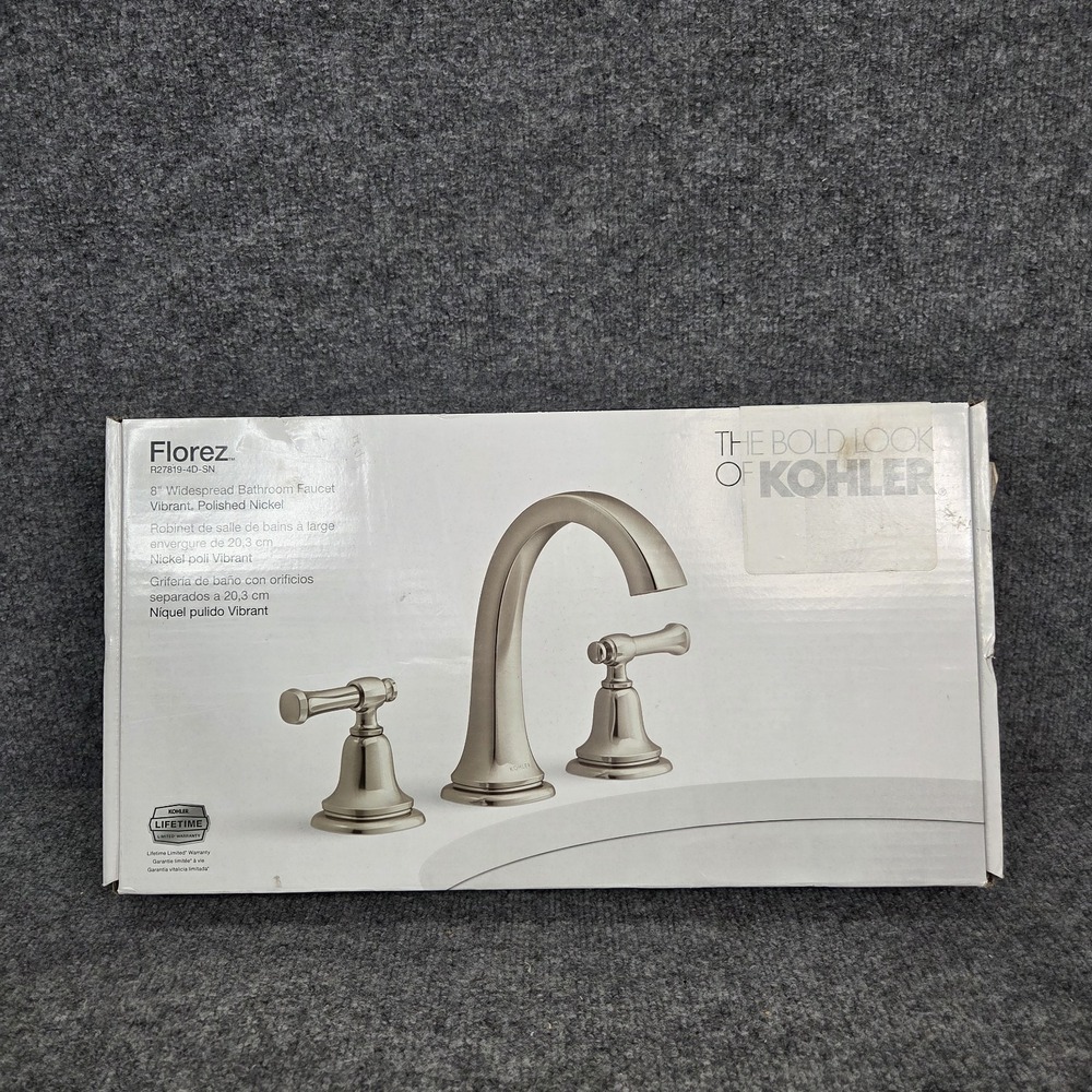 KOHLER Florez R27819-4D-SN Vibrant Polished Nickel Widespread Bathroom‎ Faucet